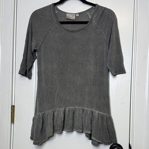 Dantelle Gray Asymmetrical Ruffled Tunic
